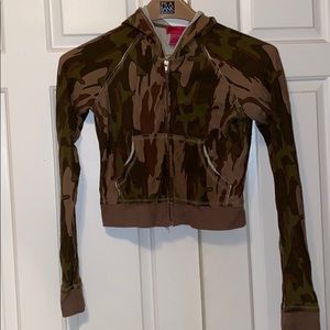 Cropped army zip up size medium
